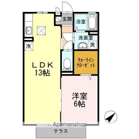 セジュール川南(1LDK/2階)の間取り写真