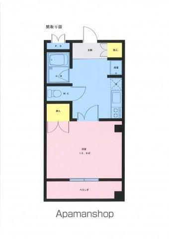 花城ワンルームマンション1号館(1DK/2階)の間取り写真