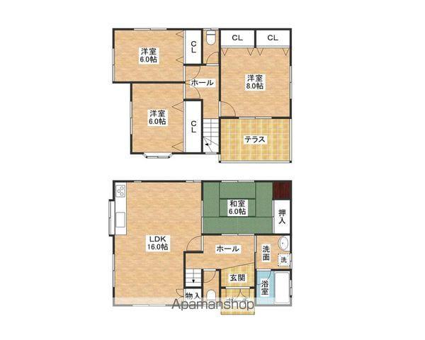 阪和線 信太山駅 徒歩14分 2階建 築25年(4LDK)の間取り写真