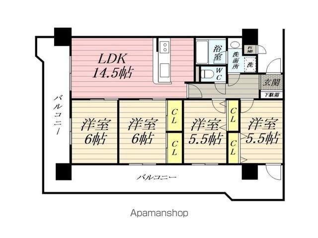 スカイレジデンシア山王(4LDK/7階)の間取り写真
