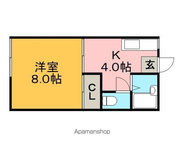 トラッドグリーン(1K/1階)の間取り写真