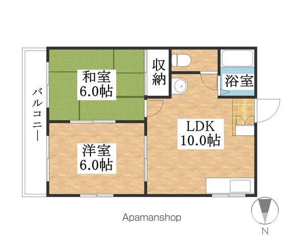川口マンション(2LDK/2階)の間取り写真