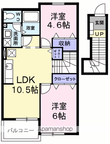 グラウクスⅡ(2LDK/2階)の間取り写真