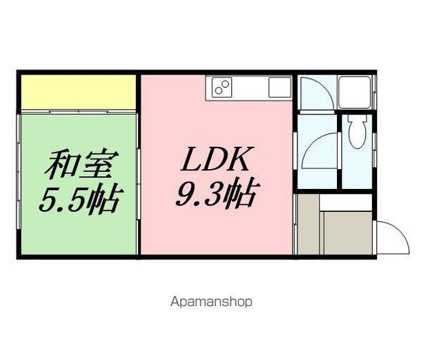 青原荘(1LDK/2階)の間取り写真