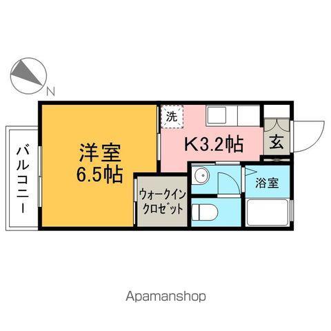 アランシア(1K/1階)の間取り写真