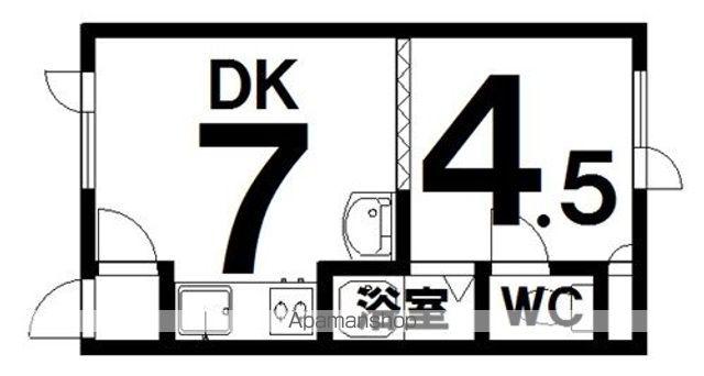 桜が丘西ハイツ(1DK/2階)の間取り写真