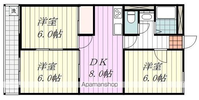 豊島マンション(3DK/2階)の間取り写真
