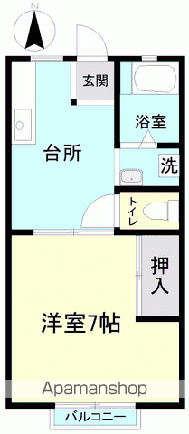 グリーンハイツ(1DK/2階)の間取り写真