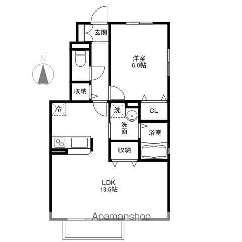 サン・クレール(1LDK/1階)の間取り写真
