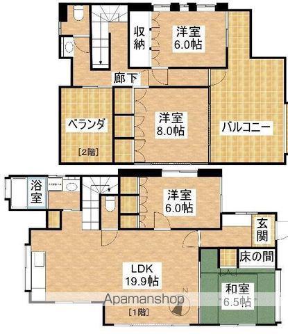 沖縄都市モノレール 壺川駅 徒歩22分 2階建 築39年(4LDK)の間取り写真