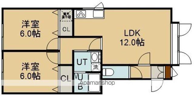HEIGHTS AOYAMA(2LDK/1階)の間取り写真