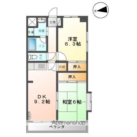 ステイブルシャトー(2LDK/2階)の間取り写真