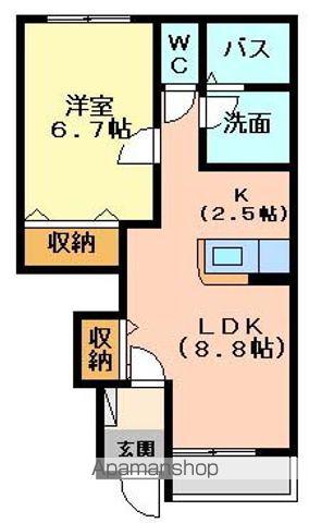ビビエンダ(1LDK/1階)の間取り写真