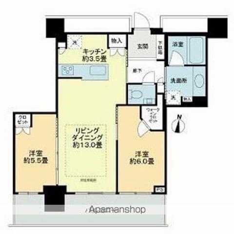ライオンズタワー札幌(2LDK/10階)の間取り写真