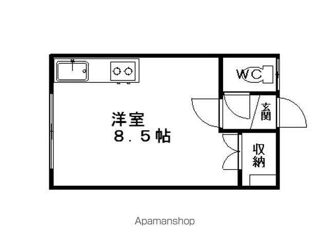 司ハイツ(ワンルーム/1階)の間取り写真