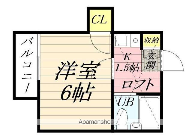 オメガパレス2丁目(1K/1階)の間取り写真