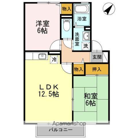 サンヴィーブルB棟(2LDK/2階)の間取り写真