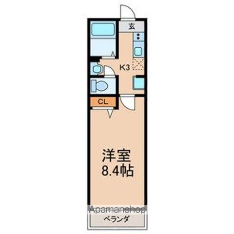 セレ新松戸(1K/2階)の間取り写真