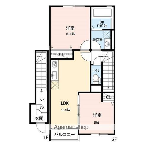 アムール 美咲(2LDK/2階)の間取り写真