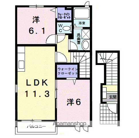ハ-モニ-6(2LDK/2階)の間取り写真