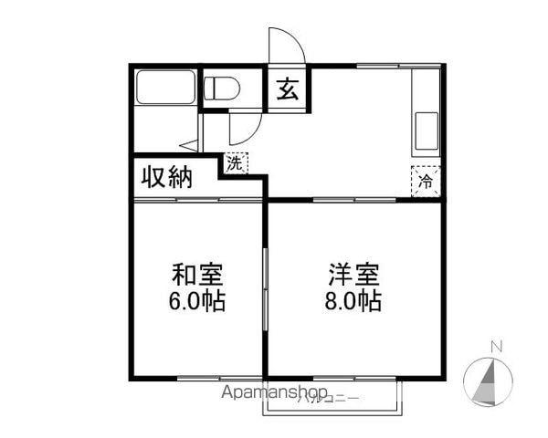 日吉ハイツ(2K/2階)の間取り写真