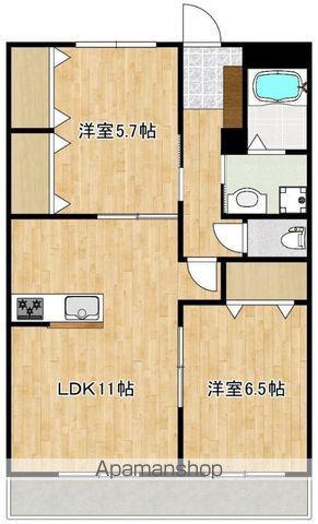 クロノス52鶴羽田(2LDK/2階)の間取り写真