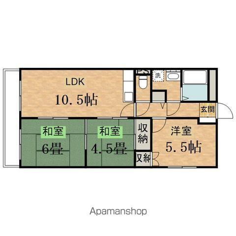 サングレーアリヤマ(3LDK/2階)の間取り写真