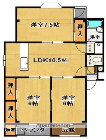 フレッチェセルバンデス(3LDK/3階)の間取り写真