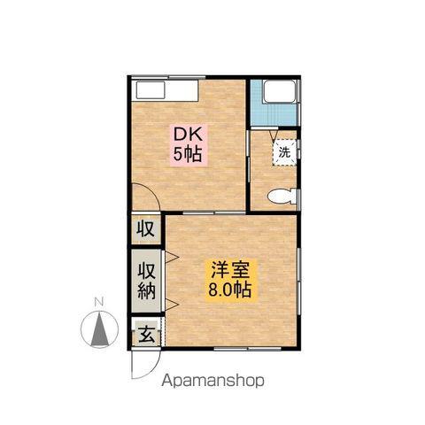 サイキビル(1DK/3階)の間取り写真