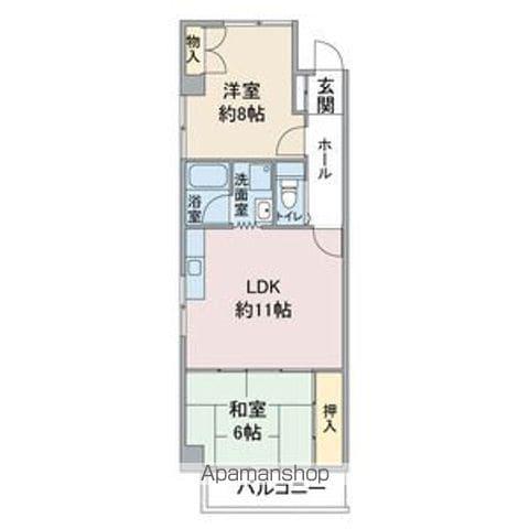 ファミリーハイツ柴田(2LDK/1階)の間取り写真