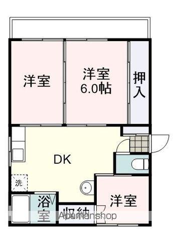 北ビューハイツ(3DK/2階)の間取り写真
