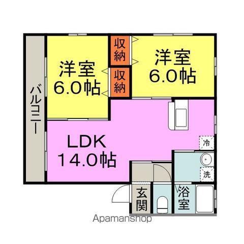 アドバンテイジⅤ棟(2LDK/2階)の間取り写真