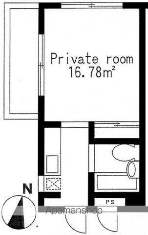 ドムス玉川(1K/3階)の間取り写真