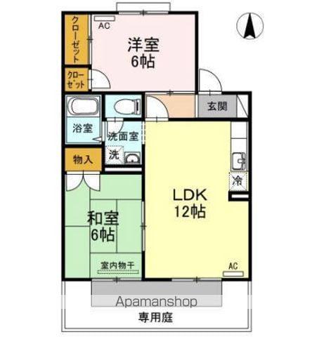 エスポワール34 D(2LDK/1階)の間取り写真