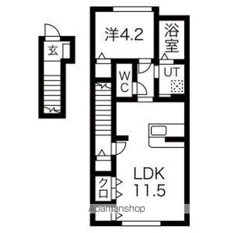 CASA CHARMANT(1LDK/2階)の間取り写真