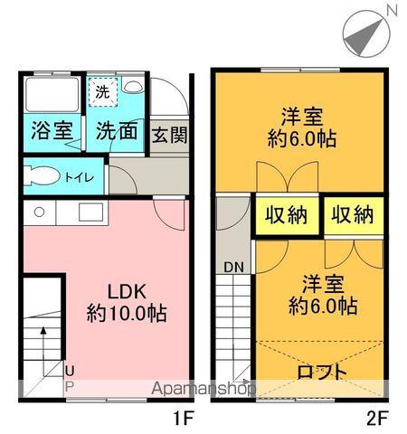 エイトライン B棟(2LDK/1階)の間取り写真