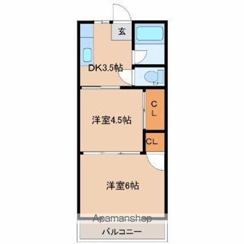 サンハイツ(2K/1階)の間取り写真