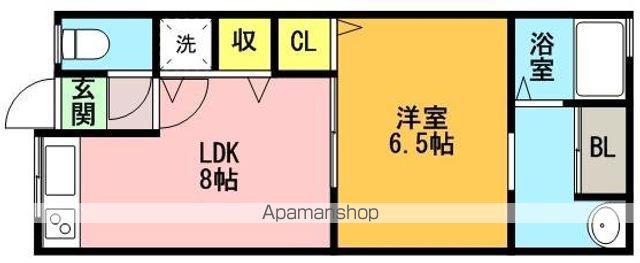 ジュラク・A(1LDK/2階)の間取り写真