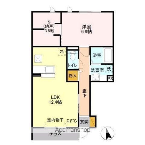 シエルツリー II(1LDK/1階)の間取り写真