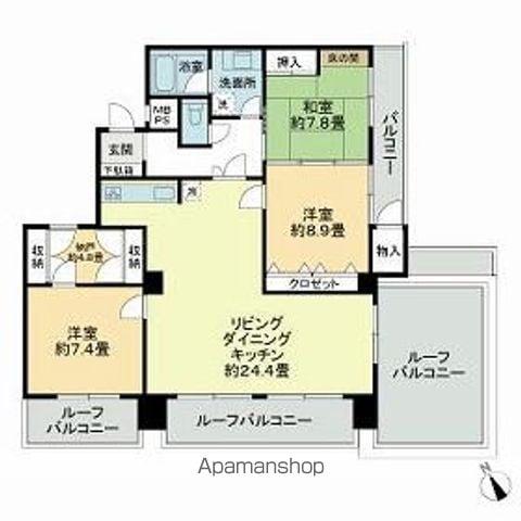 ライオンズマンション上通(3SLDK/11階)の間取り写真