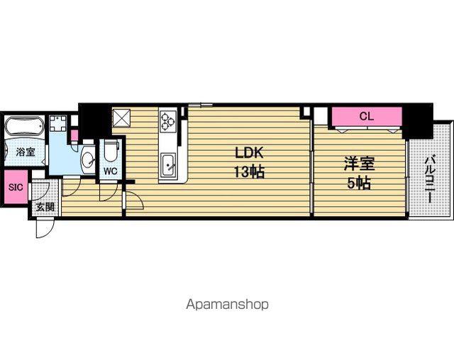 アーバネックス心斎橋2(1LDK/9階)の間取り写真