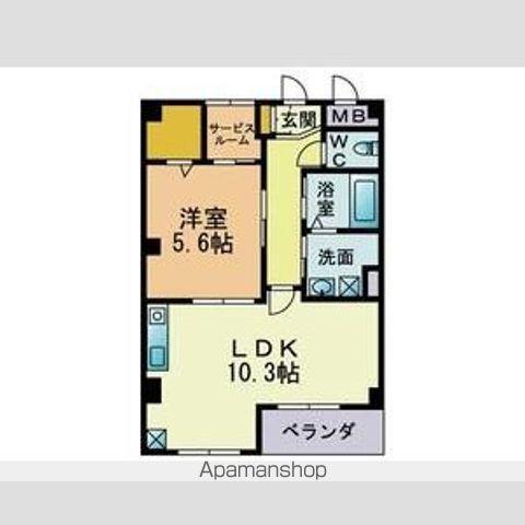 サンテラス(1LDK/1階)の間取り写真