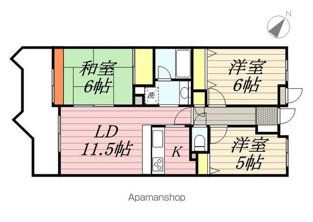 INSURANCE BLDG XⅡ(3LDK/2階)の間取り写真