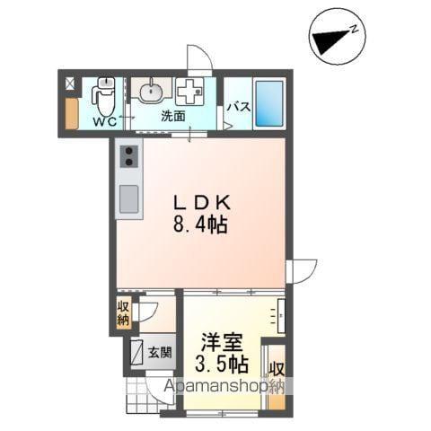 ヒールコートⅠ(1LDK/1階)の間取り写真