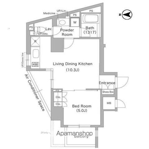 コンフォリア文京春日(1LDK/7階)の間取り写真
