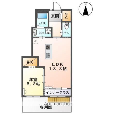 カーサ・フィオーレ(1LDK/1階)の間取り写真