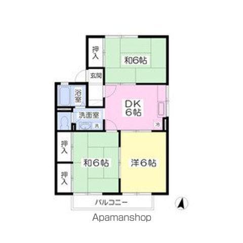 セジュールフジマツB棟(3DK/2階)の間取り写真