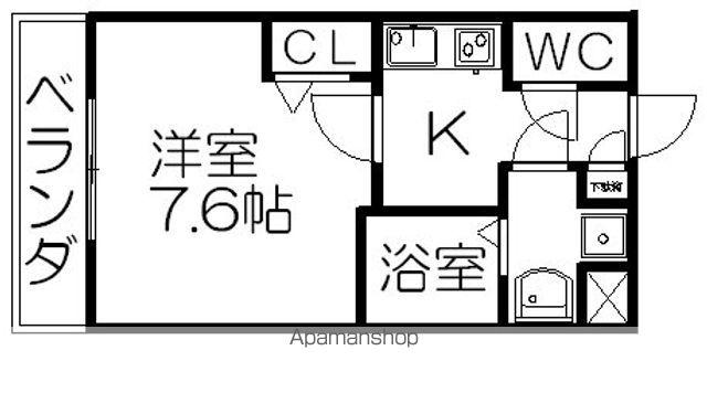 エスパシオE&C(1K/1階)の間取り写真
