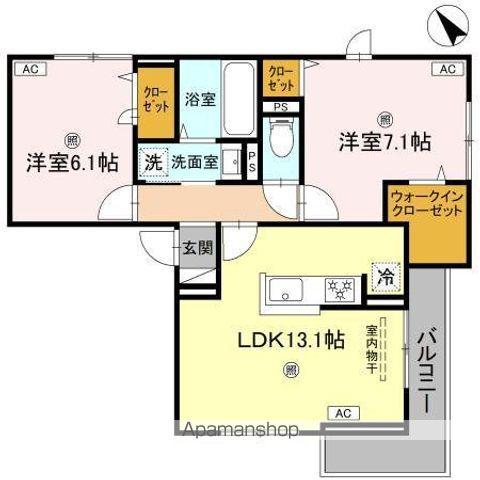 D-ROOM吉身(2LDK/2階)の間取り写真