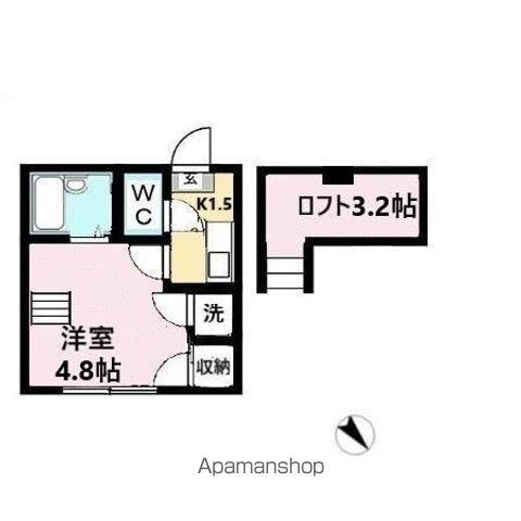 ビューコート小田原(1K/2階)の間取り写真